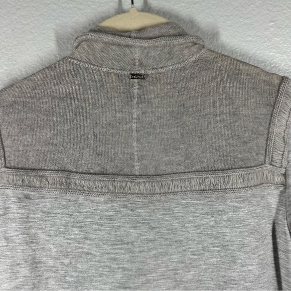St. John Cardigan Sweater Jacket Women's P (XS) Gray Open Front Knit‎ Wool Trim - Picture 4 of 9